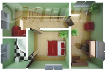 Быстровозводимый дом для индивидуальной застройки - план второго этажа