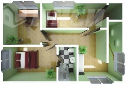 Быстровозводимый дом для индивидуальной застройки - план второго этажа