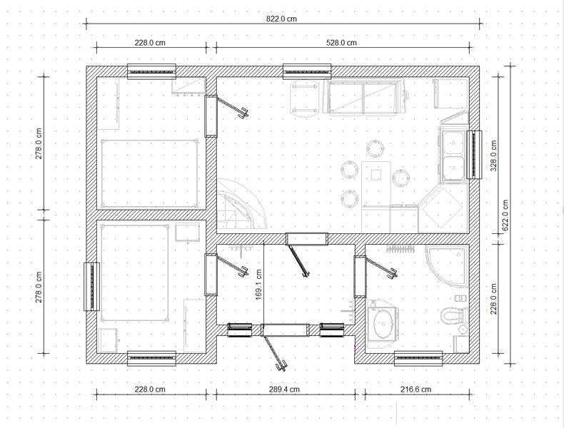 План Дом из бытовок